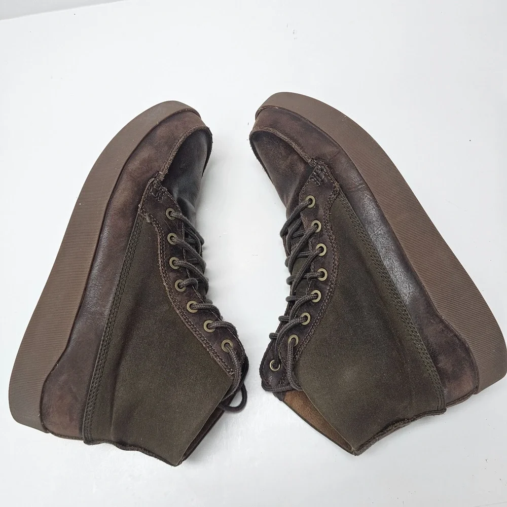 Olukai Molina Casual Comfort Chukka Ankle Boots Dark Wood Brown Size 11